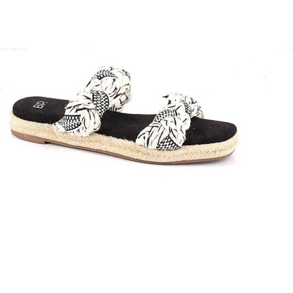 BP rope slide espadrilles - size 8 - black/ivory